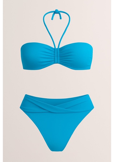Deep Beach Straplez - Twist Bikini Takım Siyah