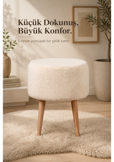 Pufly Peluş Çok Amaçlı Dekoratif Puf Koltuk Dekoratif Puf Ayaklı Krem Puf Krem 35 Cm Ahşap Ayaklı Yuvarlak Puf Pufly Peluş Çok Amaçlı Dekoratif Puf Koltuk Dekoratif Puf Ayaklı Krem Puf Krem 35 Cm Ahşap Ayaklı Yuvarlak Puf