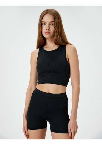 Koton Spor Kısa Tayt Standart Bel Slim Fit Siyah 4sak40256nk