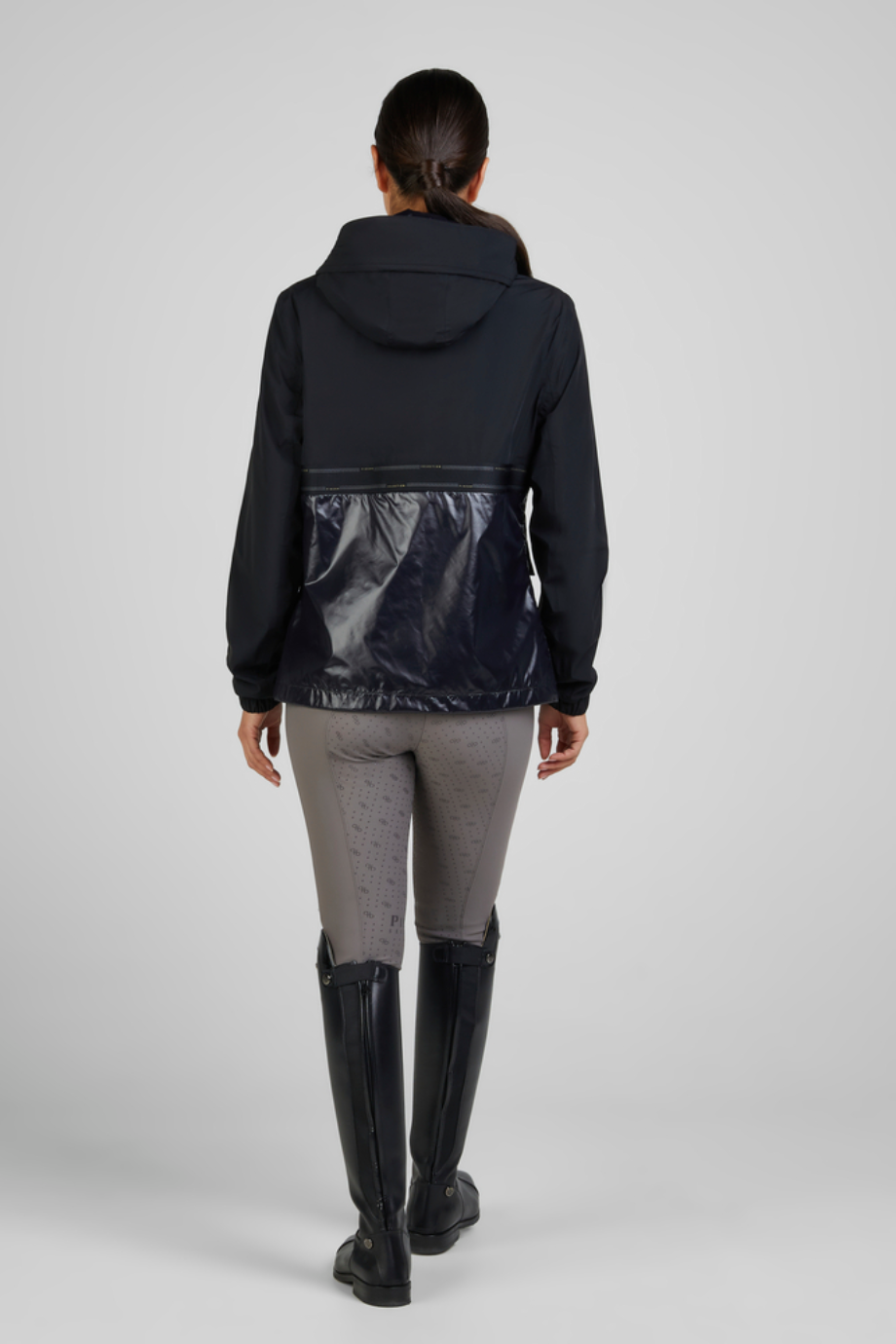 Pikeur Rainjacket 7018 Kapüşonlu Su Geçirmez Kadın Yağmurluk Siyah