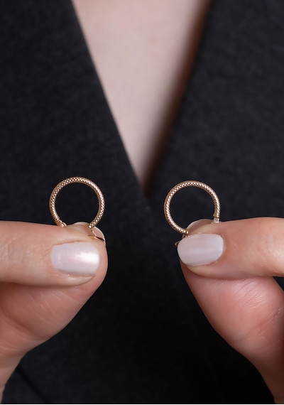14 Ayar Altın Hasır Küpe 1,5 Cm Sarı Altın