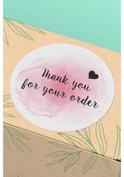 Thank You Yazılı Kargo Paketleme Sticker Etiket 3x3cm St2103 Çok Renkli