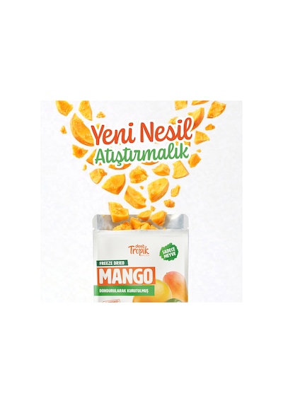 Dondurularak Kurutulmuş Mango 20 G Freeze Dried Meyve Cipsi Çıtır Meyve Kurusu 2 Adet