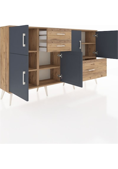 Arges Konsol 5 Raflı 3 Çekmeceli 5 Kapaklı 176x30x99 Çam-antrasit/çam Antrasıt/atlas Çam - Atlas Çam Arges Konsol 5 Raflı 3 Çekmeceli 5 Kapaklı 176x30x99 Çam-antrasit/çam Antrasıt/atlas Çam - Atlas Çam