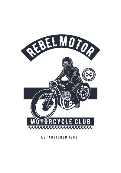 Paybuy Erkek Motosiklet Kulübü Baskılı Pamuk Tişört Rebel Motor Tasarım