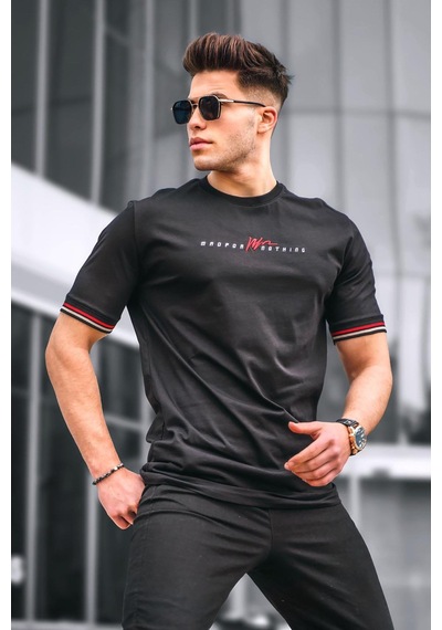 Madmext Siyah Basic Erkek Tişört Siyah