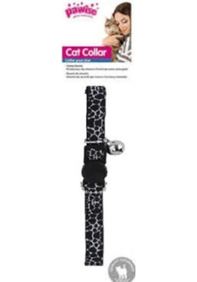 Kedi Boyun Tasması Siyah Beyaz Mermer Desenli 20-30 Cm