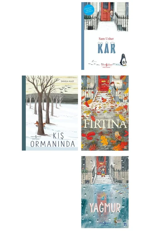 3-6 Yaş Çocuklar İçin Hikayeler-kar-fırtına-yağmur-kış Ormanında 4 Kitap