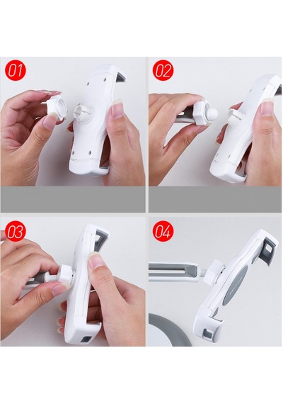 Masaüstü Telefon & Tablet Tutucu Standı, Ağırlıklı Metal Taban, 14/22cm Kol Boyları, Pvc+metal