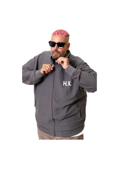Mode Xl Büyük Beden Erkek Hırka Neverregret U25814 Füme