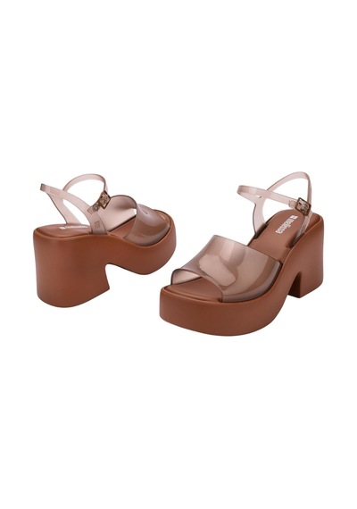Melissa Dance Heel Ad Transparan Kahverengi Platform Topuk Ayakkabı-14481