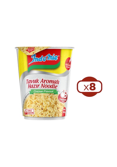 Indomie Noodle Tavuk Çeşnili 60 Gr Bardak X 8 Adet