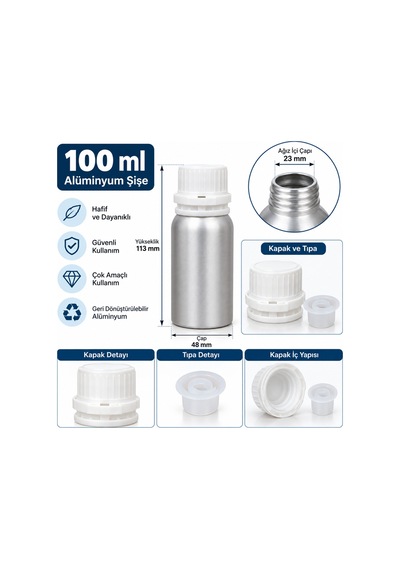 Alüminyum Şişe 100 Ml.