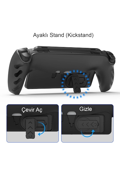 Ps Portal Şok Emici Sert Koruma Kabuğu 360 Derece Koruma, Ayaklı Stand Playstation 5 Portal Uyumlu 1 Adet