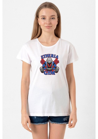 He Man Etheria Gym 1985 Beyaz Kadın Bisikletyaka Tshirt 001