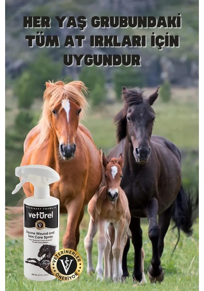 Veturel At Yara ve Deri Bakım Eyer Kesik Tırnak Nal Çakımı Tımar Sonrası Bakım Spreyi 500 ML