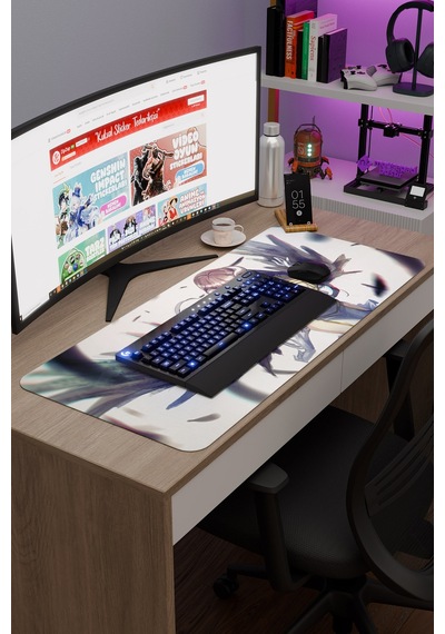 Overlord Kaymaz Dikişli Kauçuk Oyuncu Mousepad V4 - 90x40 Xxl Gaming Mouse Pad Fare Altlığı