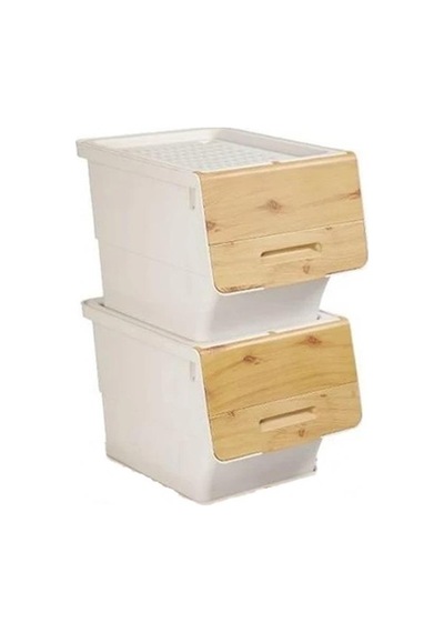 Motek Bambu Tekerlekli Organizer Çok Amaçlı Saklama Kutusu 2X33 L Çok Renkli