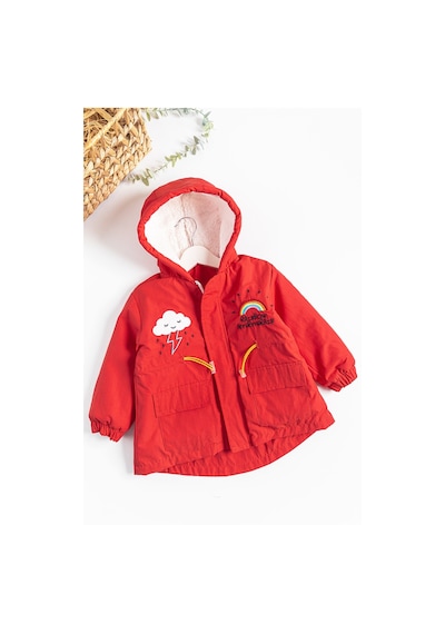 Baby&Kids Gökkuşağı İşlemeli Peluş Astarlı Kız Çocuk Mont 001