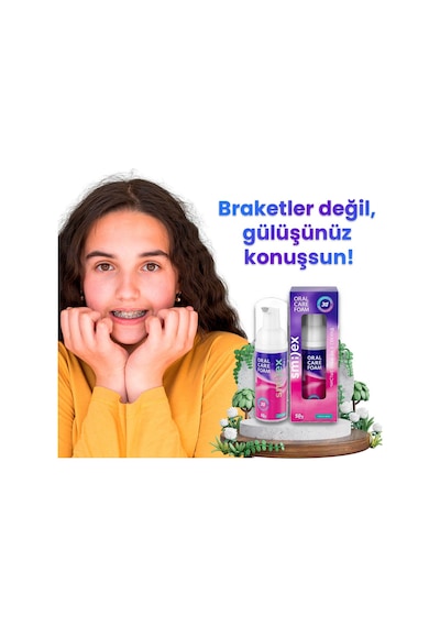 Splat Diş Ve Diş Telleri Için Beyazlatıcı Ağız Temizleme Köpüğü Nane Aromalı 3'ü 1 Arada 50 Ml