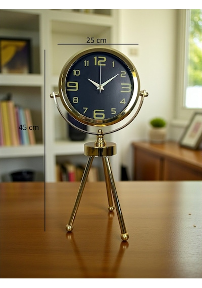 Vintage Prestige Üç Ayaklı Metal Masa Saati Renkli