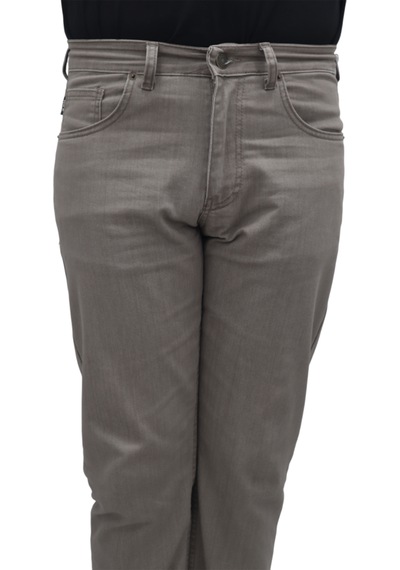 Dmc Tekstil Hacker Denim Erkek Koyu Bej Yüksek Bel Rahat Kesim Boru Paça Büyük Beden Jean Pantolon
