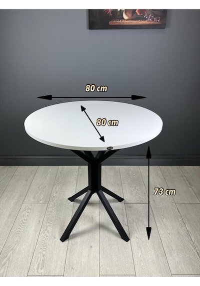 Saray Beyaz Siyah Yuvarlak Mutfak Masası Yemek Masa Balkon Masa Metal Siyah Ayak 80 Cm Saray Beyaz Siyah Yuvarlak Mutfak Masası Yemek Masa Balkon Masa Metal Siyah Ayak 80 Cm
