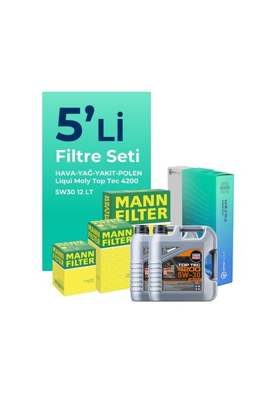 Mann Mercedes Sprinter 515 Dizel Filtre Bakım Seti Liqui Moly Motor Yağlı (2006-2012) 5 Li -