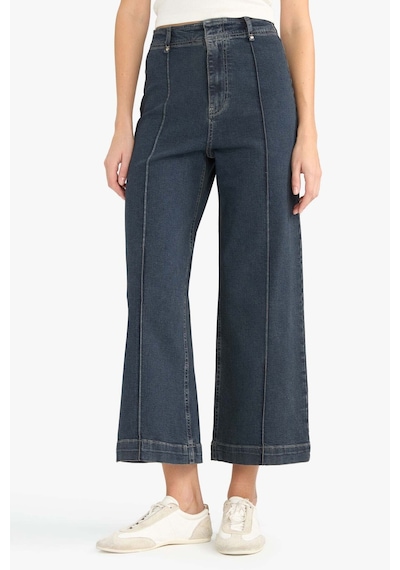Defacto Culotte Yüksek Bel Uzun Jean Yıkamalı Pantolon F5537ax25aunm34 Mavi-nm34