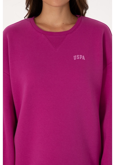 U.S. Polo Assn. Kadın Fuşya Şardonlu Bisiklet Yaka Basic Sweatshırt 50313586-VR023