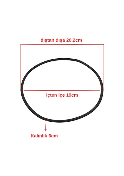 Düdüklü İle Uyumlu Tencere Lastik Gizli Conta Yuvarlak 19 Cm Gri Renkli