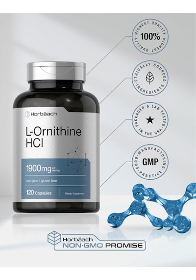 Horbäach L Ornithine Hcl 1900mg 120 Quick Release Capsul.ma...