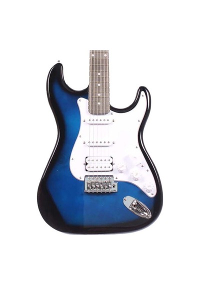 Strat Kasa Hss Manyetik Aeg100 Mavi Elektro Gitar Kılıf-pena-kablo Dahil