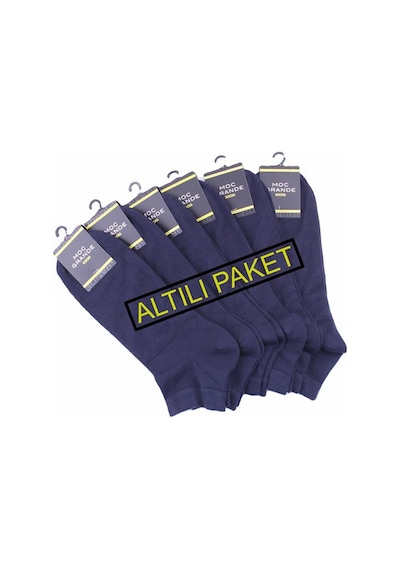 Starbattal Erkek Büyük Beden Bambu Dikişsiz Altılı Paket Patik Çorap 11903 LACIVERT - LACİVERT Lacivert