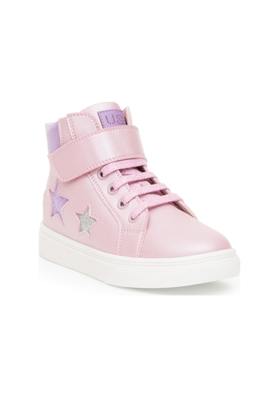 U.S. Polo Assn. Kız Çocuk Toz Pembe Yıldız Desenli Bilek Boy Ayakkabı 50315545-VR034