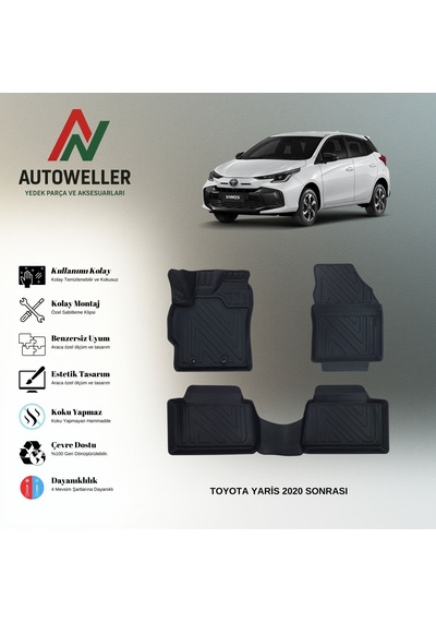 Toyota Yaris 2020 Sonrası Uyumlu Havuzlu Oto Paspas