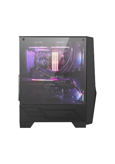 Msı Mag Forge 100r Temperlı Cam Argb Psu Yok 2x120mm 1x120mm Gamıng Bilgisayar Kasası Siyah