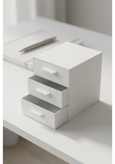 3 Çekmeceli Masaüstü Organizer Mini Şifonyer Takı Makyaj Düzenleyici 18x15x18 Cm