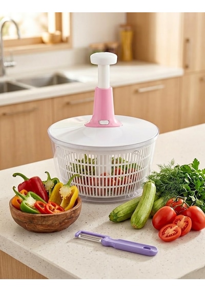 Ludıa 5lt Geniş Hazneli Salata Kurutucu Ve Ergonomik Sebze Soyacağı Set Diğer
