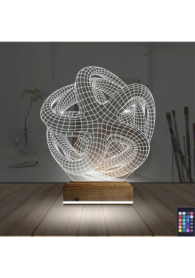 Luvivia Geometrik Dekoratif 3d Lamba - Masa Gece Lambası V6 Şeffaf