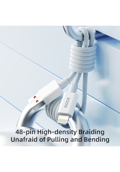 Z20 Lightning 2.4a 1m Örgü Şarj Ve Data Kablosu Beyaz