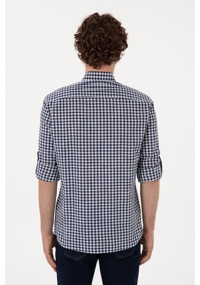 U.S. Polo Assn. Erkek Lacivert Uzun Kollu Gömlek 50306367-VR033