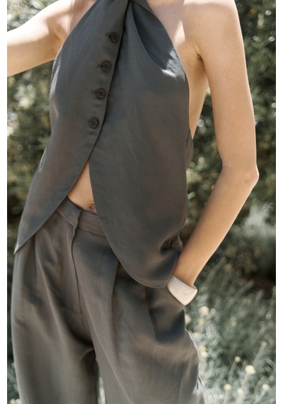Mai Collection Mai Studios Co. Prasetsah Bağlamalı Antrasit Crop Pantolon Takım Antrasit Mai Collection Mai Studios Co. Prasetsah Bağlamalı Antrasit Crop Pantolon Takım Antrasit