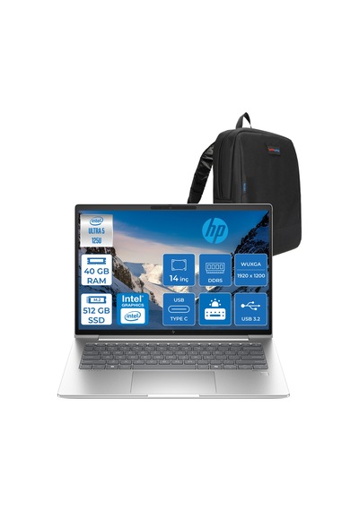 HP EliteBook 640 G11 B2PK3ESF13 Ultra 5 125U 40 GB 512 GB SSD 14" Free Dos Dizüstü Bilgisayar + Çanta