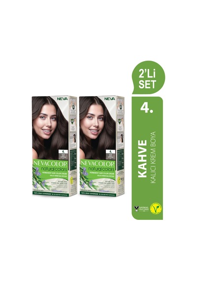 Neva Color Natural Color Saç Boyası 4 Kahve 2'li Set