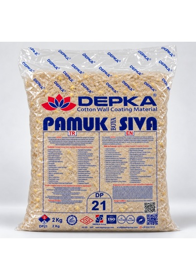 Depka Pamuk Sıva Dp21 2 Kg 7-8 M² İpek Sıva Alternatifi Isı Ve Ses Yalıtımlı Dekoratif Sıva