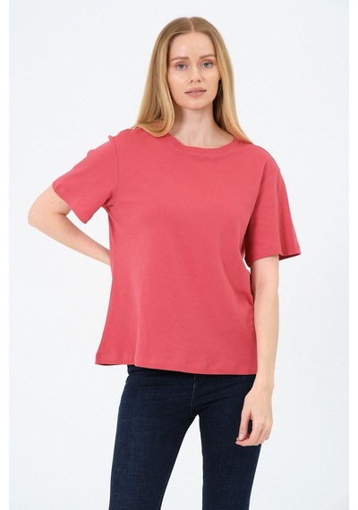 Kadın Bisiklet Yaka Kısa Kollu Basic T-shirt - İnterlok Kumaş Çok Renkli