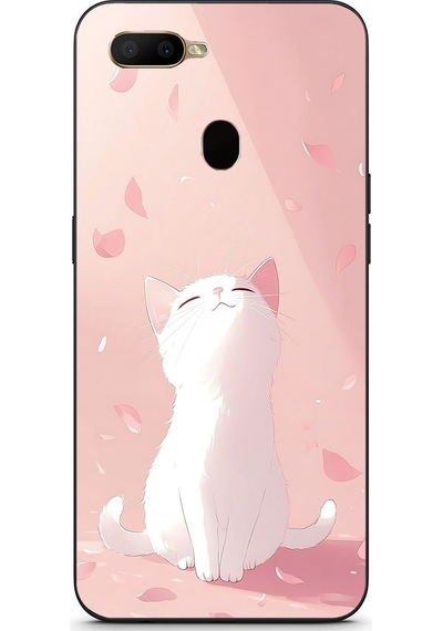Oppo A5s Uyumlu Minnoş Kedi Baskılı Silikon Kılıf Renkli