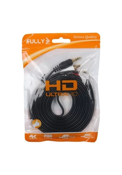 Sh Fully G-530ag 3 Metre Gold Uçlu 2 Rca - 3.5mm Stereo Ses Kablosu Najmaddin