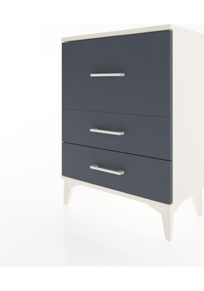 Arges Komodin Tek Raflı 2 Çekmeceli 60x30x80 Aytaşı-antrasit Aytaşı